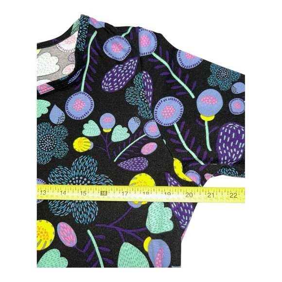 LulaRoe  Floral colorful Black, pink, blue, green Dress Short sleeved Size 2XL - Picture 2 of 7